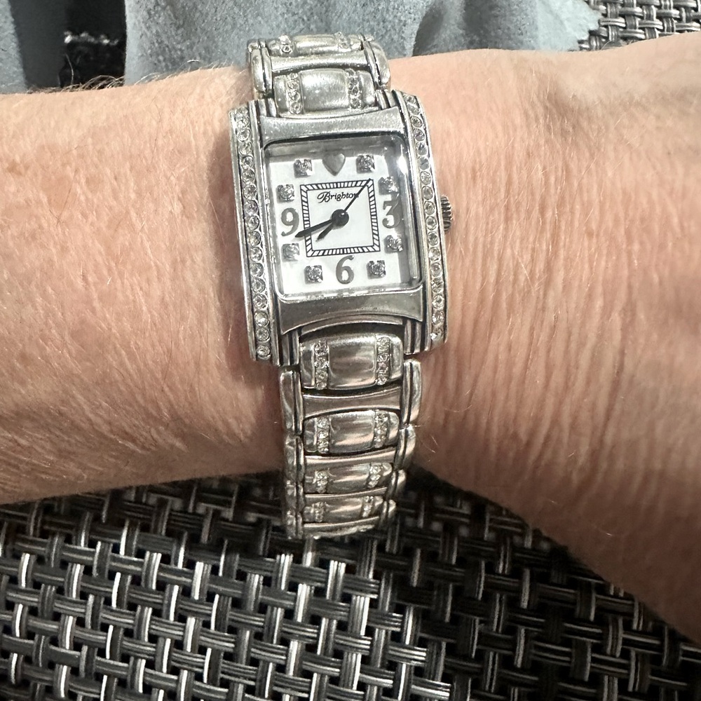 Square Turin Brighton Ladies Watch with channel set Swarovski Crystals.